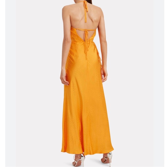 Self Portrait Frilled Jacquard Satin Ruffle Dress - Picture 2 of 11